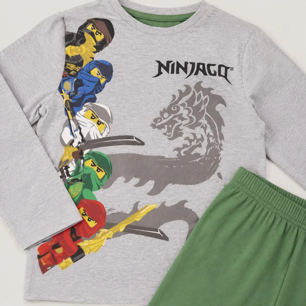 LEGO® Ninjago Jungen Kinder Pyjama Schlafanzug 98 -104 Kai Jay Zane Lloyd - WS-Trend.de
