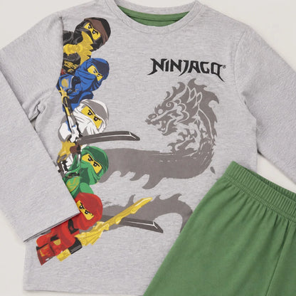 LEGO® Ninjago Jungen Kinder Pyjama Schlafanzug 98 -104 Kai Jay Zane Lloyd - WS-Trend.de