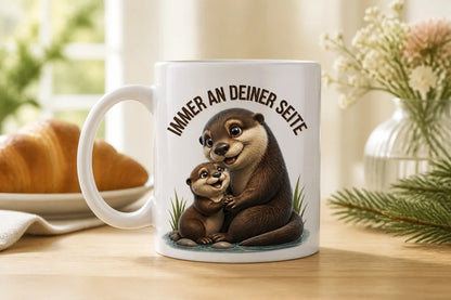Immer an deiner Seite Tasse 325 ml Keramik Tiermotiv Geschenkidee Bunt - WS-Trend.de