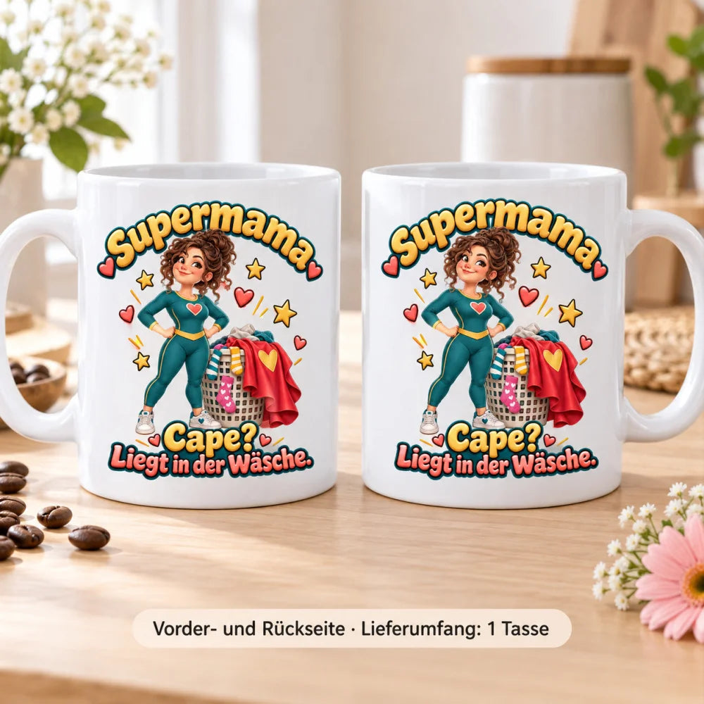 WS-Trend Supermama Kaffeetasse Keramik 330 ml Mama Geschenk mit Spruch - WS-Trend.de