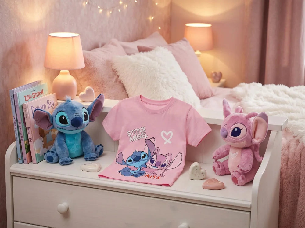 Disney Stitch Kinder Mädchen T-Shirt Kurzarm Shirt Gr. 98 bis 128 Baumwolle - WS-Trend.de