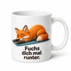 Yoga-Fuchs Kaffeetasse - Geschenkidee mit Spruch - beidseitig bedruckt