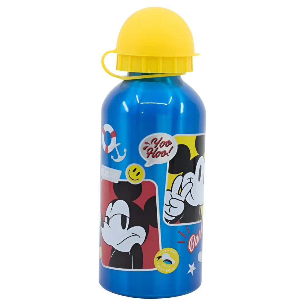 Disney Mickey Maus 4 tlg Lunch Set Brotdose Alu Trinkflasche 400 ml Löffel Gabel - WS-Trend.de
