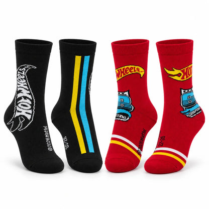 Hot Wheels Kindersocken 2 Paar Rot/Schwarz Größen 23–34 - WS-Trend.de