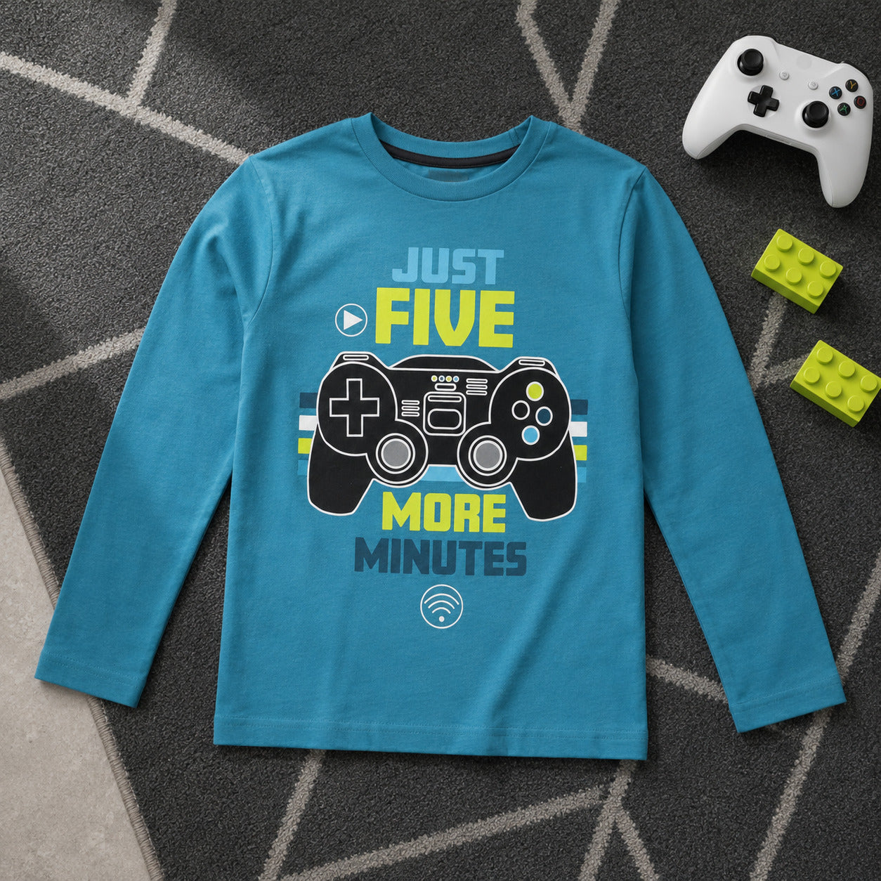 Print-Shirt Fashion UK Gamer Spieler Kinder Jungen langarm Shirt Langarmshirt Gr. 116 -152