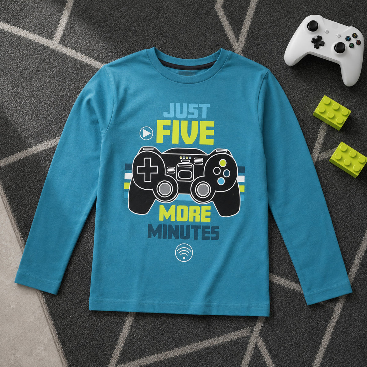 Print-Shirt Fashion UK Gamer Spieler Kinder Jungen langarm Shirt Langarmshirt Gr. 116 -152