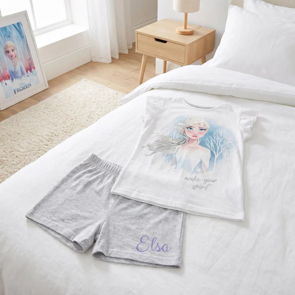 Disney Die Eiskönigin Kinder kurzarm Schlafanzug Pyjama 104 - 134 baumwolle NEU - WS-Trend.de