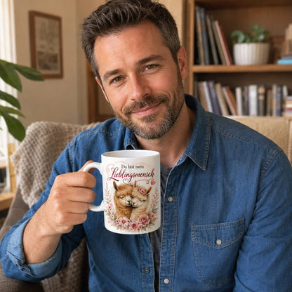 Alpaka-Tasse für Lieblingsmenschen - Geschenk zum Jahrestag beidseitig - WS-Trend.de