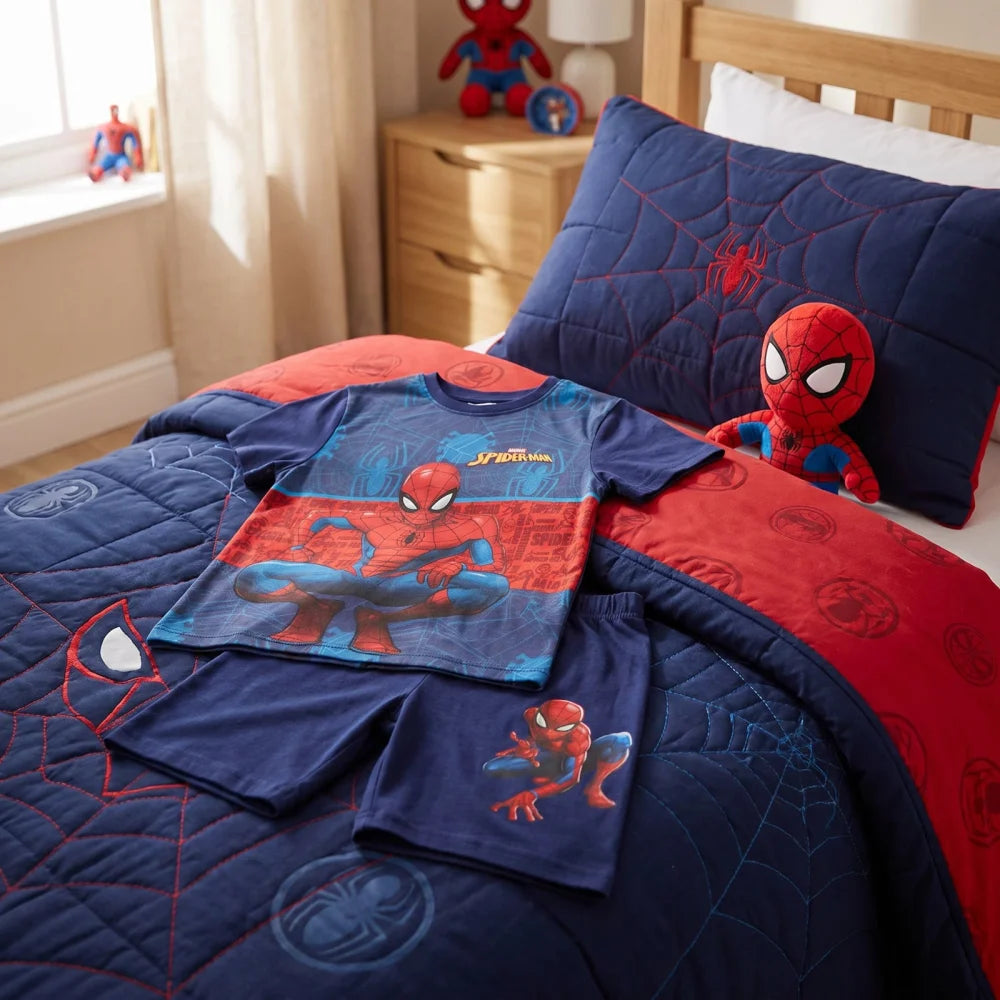 Marvel Spiderman Jungen Schlafanzug Pyjama Shirt Shorts Gr. 98-128 Baumwolle - WS-Trend.de