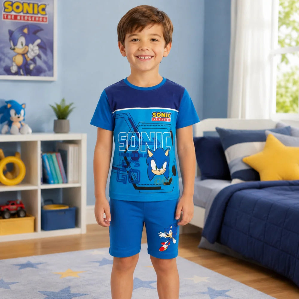 Sonic The Hedgehog Kinder Sommerset Shorts plus T-Shirt Gr. 98 Baumwolle - WS-Trend.de