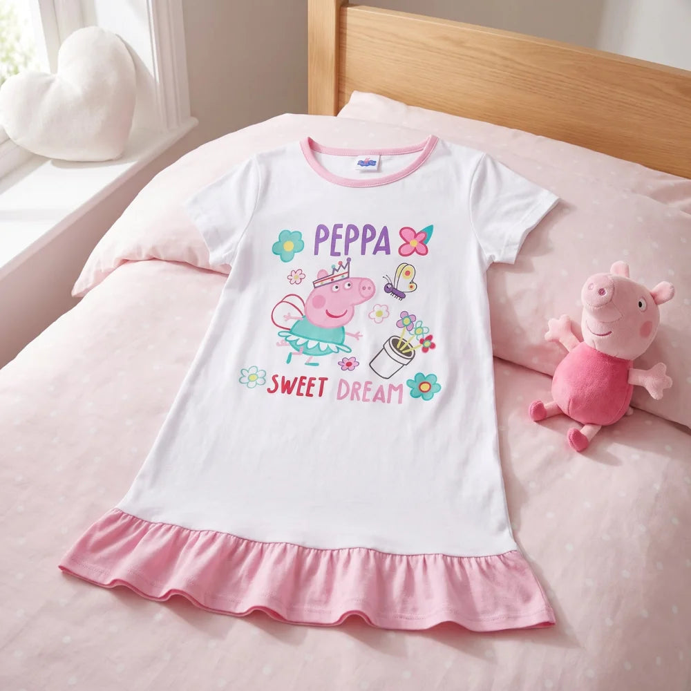 Peppa Wutz Kinder Mädchen Schlafshirt Schlafoberteil Gr. 92-116 - WS-Trend.de