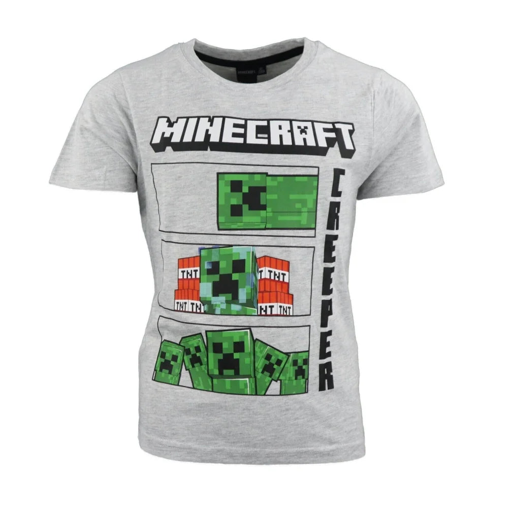 Minecraft Creeper Steve Kinder T-Shirt Kurzarm Shirt Baumwolle Gr. 116 - WS-Trend.de