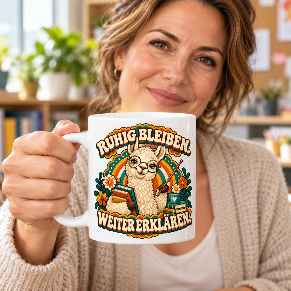 Lehrer Tasse Keramik 330 ml Geschenk Lehrerin Unterricht Spruch Kaffee