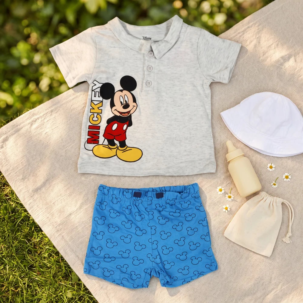 Disney Mickey Maus Baby 2tlg.Set Kleinkind T-Shirt plus Shorts Gr. 62 - 68 - WS-Trend.de