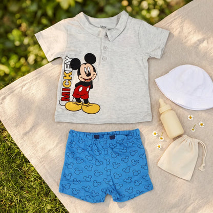 Disney Mickey Maus Baby 2tlg.Set Kleinkind T-Shirt plus Shorts Gr. 62 - 68 - WS-Trend.de