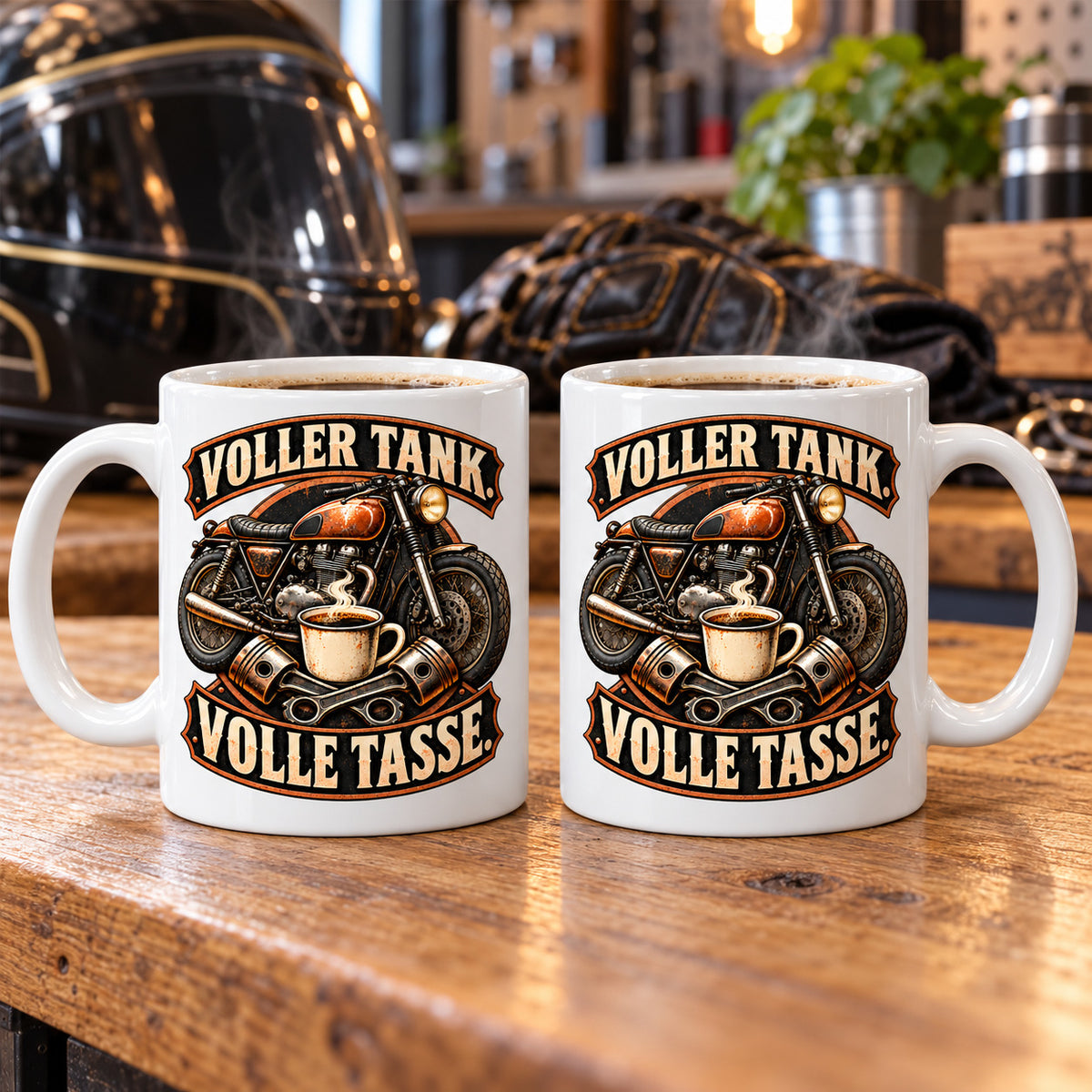 Motorrad Tasse Spruch Keramik 330ml Biker Geschenk beidseitig bedruckt