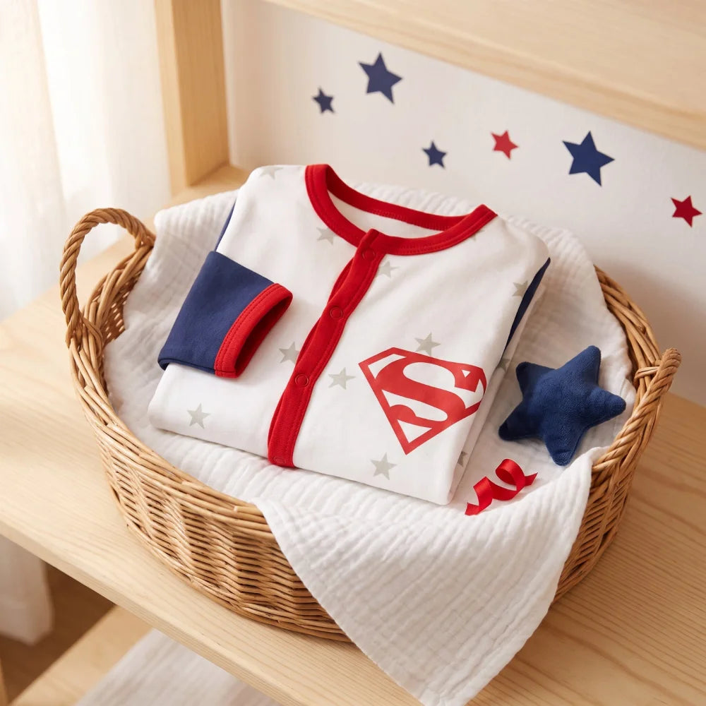 DC Comics Superman Baby Kleinkind Strampler Einteiler Gr. 62 - 92 100% Baumwo... - WS-Trend.de