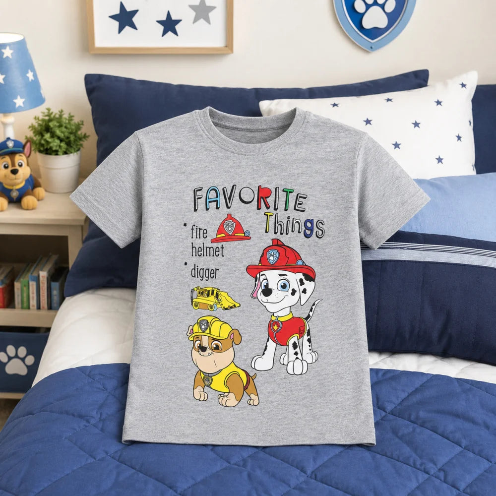 Paw Patrol Marshall Rubble Kinder kurzarm T-Shirt 98 -128 Jungen Baumwolle - WS-Trend.de