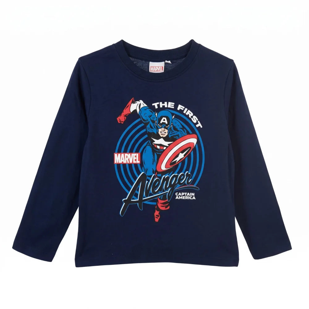 Langarmshirt MARVEL Avengers Captain America Kinder Shirt - WS-Trend.de