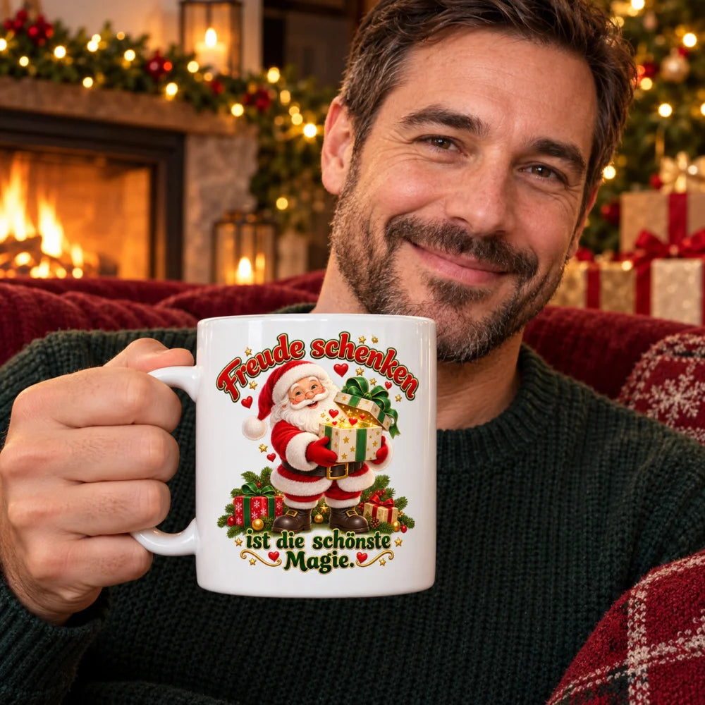 WS-Trend Freude schenken Weihnachtsmann Tasse 330 ml festlich bedruckt - WS-Trend.de