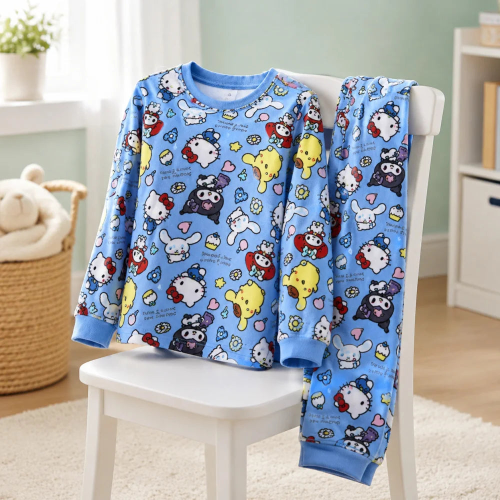 Hello Kitty Kinder Mädchen Schlafanzug Pyjama Shirt Hose Gr. 98-128 - WS-Trend.de