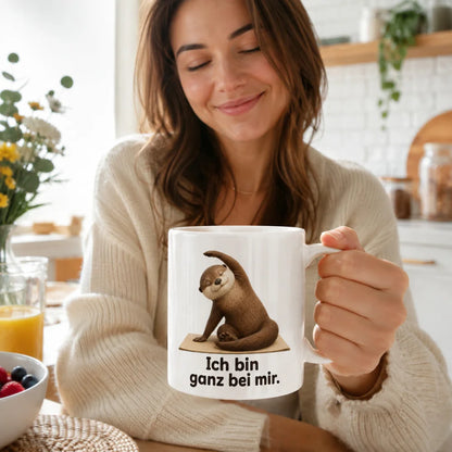 Yoga-Otter Kaffeetasse - Geschenkidee mit Spruch - beidseitig bedruckt - WS-Trend.de