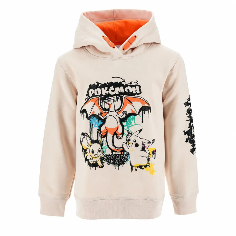 Pokemon Pikachu Glumanda Kinder Hoodie Pulli Kapuzenpullover Gr. 104 - 140 - WS-Trend.de