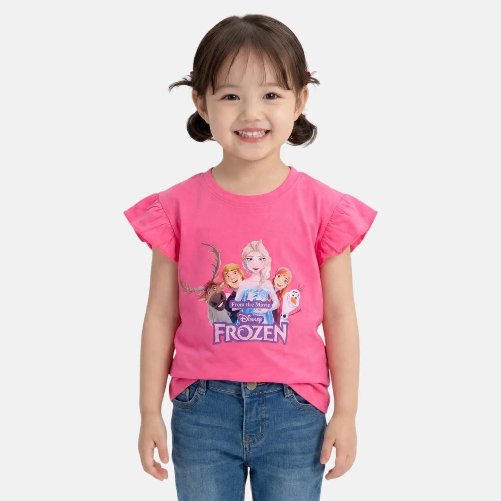 Disney Die Eiskönigin Kinder Mädchen T-Shirt Kurzarm Shirt Gr. 98-128 Baumwolle - WS-Trend.de