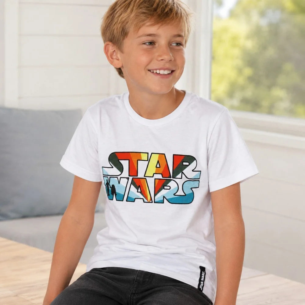 Disney Star Wars T-Shirt Kurzarm Kinder Jungen Shirt Weiß Gr. 152 - WS-Trend.de