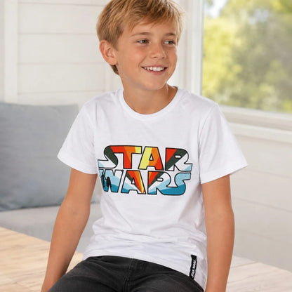 Disney Star Wars T-Shirt Kurzarm Kinder Jungen Shirt Weiß Gr. 152 - WS-Trend.de
