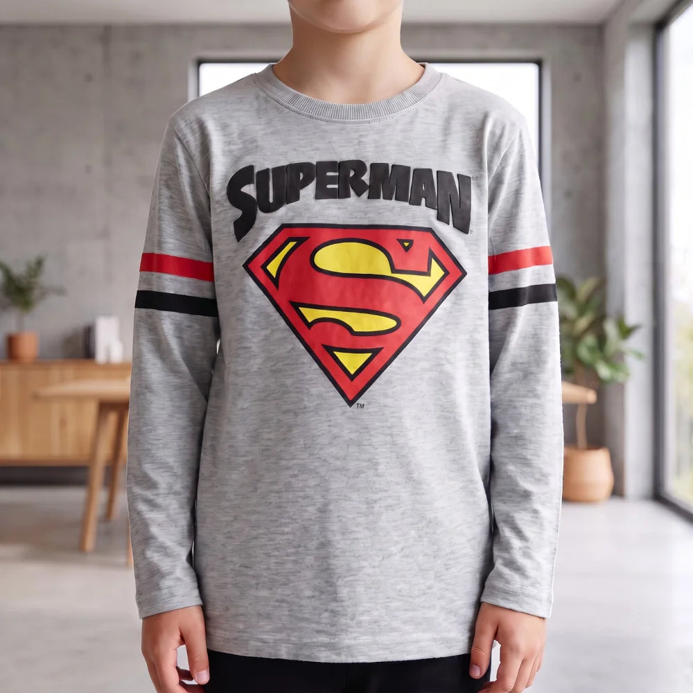 Print-Shirt DC Comics Superman Kinder Jungen langarm T-Shirt Langarmshirt Gr. 104 - WS-Trend.de