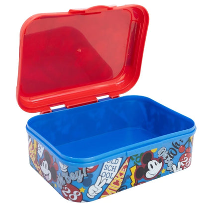 Disney Mickey Maus 4 tlg Lunch Set Brotdose Alu Trinkflasche 400 ml Löffel Gabel - WS-Trend.de