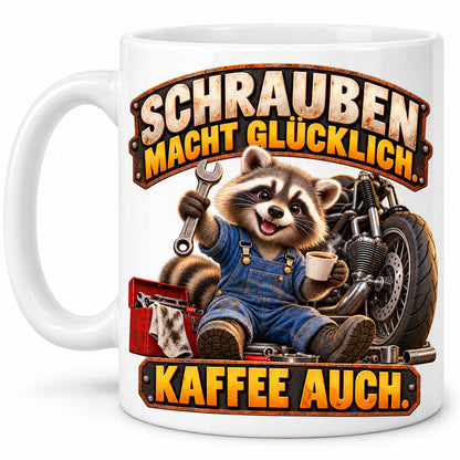 Motorrad Tasse Spruch Keramik 330ml Biker Geschenk beidseitig bedruckt