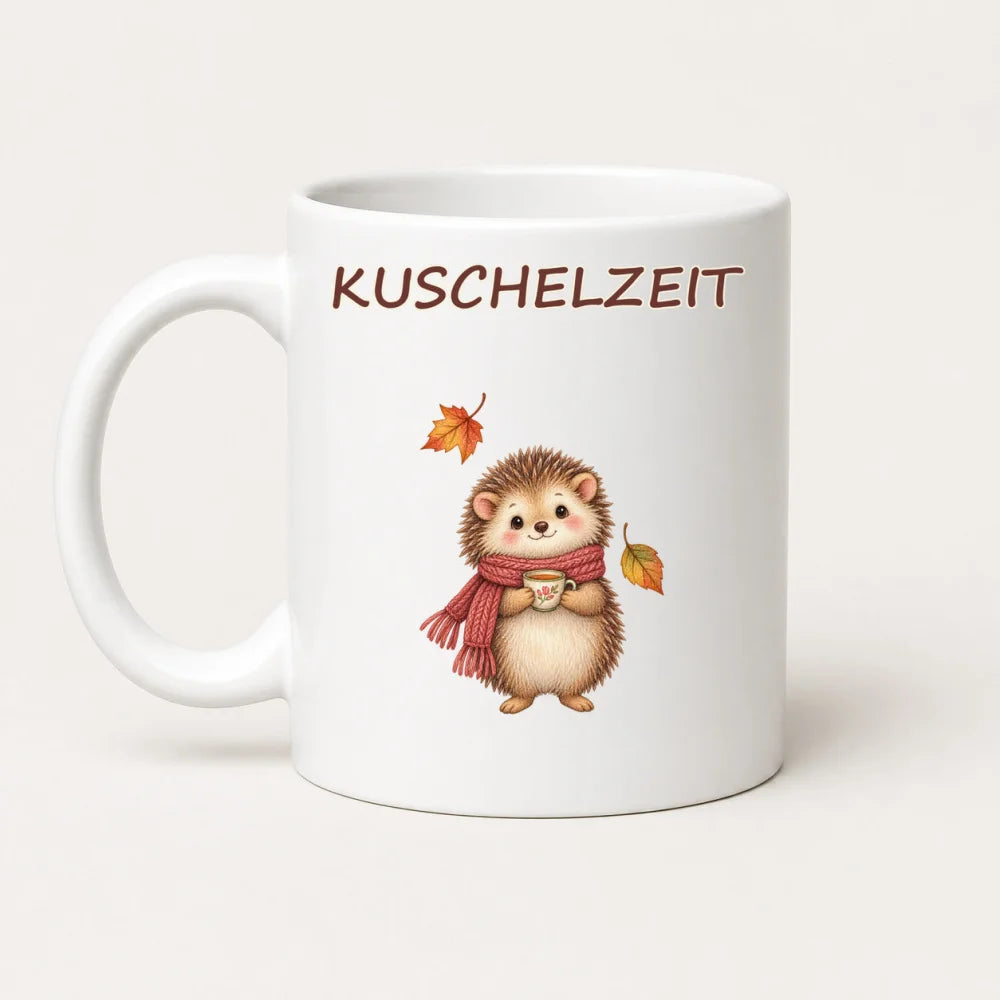 Kuschelzeit Igel Tasse – Keramikbecher 325 ml Geschenk für Herbstfans - WS-Trend.de