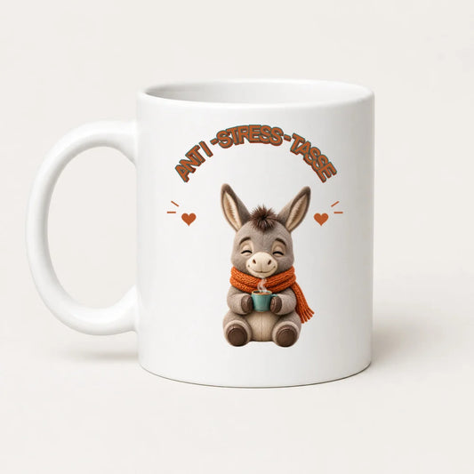 Anti-Stress-Tasse Esel 325 ml Keramik Kaffeebecher Geschenk - WS-Trend.de