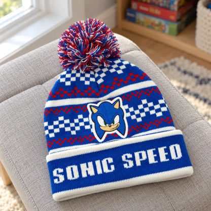 Sonic the Hedgehog Kinder Jungen Winter Bommel Mütze Gr. 52-54 - WS-Trend.de