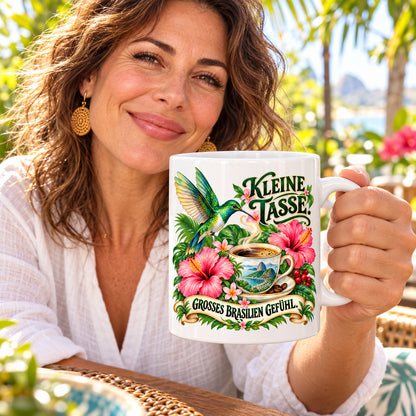 Brasilien Tasse Keramik 330 ml Spruch Geschenk Kaffee Urlaub Tiermotiv