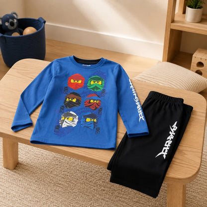 LEGO® Ninjago Jungen Kinder Pyjama Schlafanzug 98 -104 Kai Jay Zane Lloyd - WS-Trend.de
