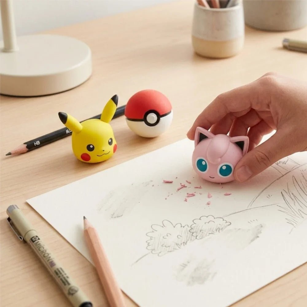 Pokemon Pikachu Pokeball Jigglypuff 3er- Pack 3D Radiergummi Erasers 8x4 cm - WS-Trend.de