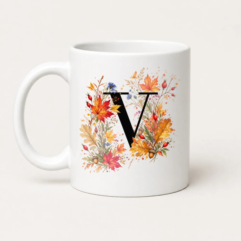 Herbst Tasse A-Z Buchstaben 325 ml Keramik Geschenkidee personalisiert - WS-Trend.de