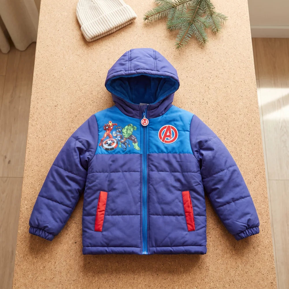 Winterjacke MARVEL Avengers Kinder Jungen Jacke mit Kapuze Gr. 98 - WS-Trend.de