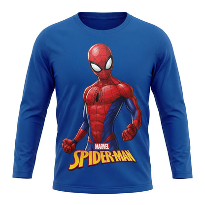 Marvel Spider-Man Jungen Langarmshirt Baumwolle Dunkelblau oder Hellblau 98–128 - WS-Trend.de