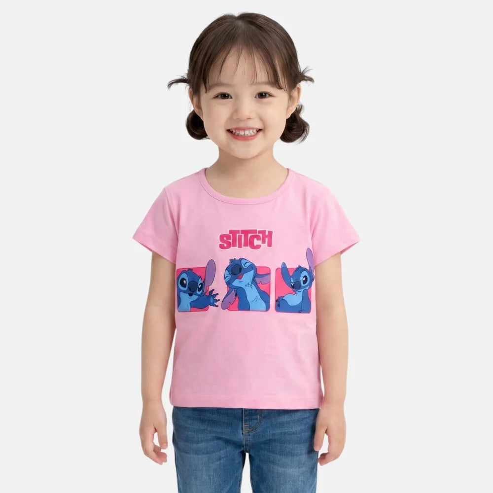 Disney Stitch Kinder Mädchen T-Shirt Kurzarm Shirt Gr. 98 bis 128 Baumwolle - WS-Trend.de