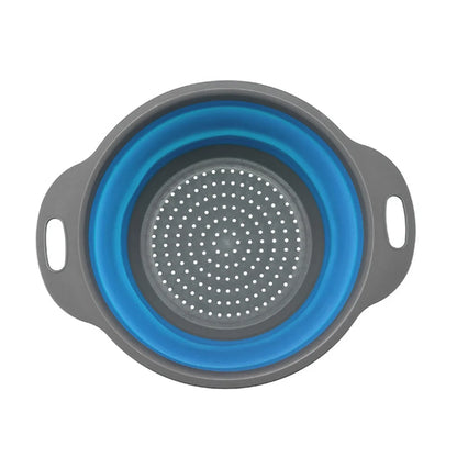 Nudelsieb WS-Trend Faltbare Silikonsiebe 2er-Set 19/23 cm Küchensieb Graublau - WS-Trend.de