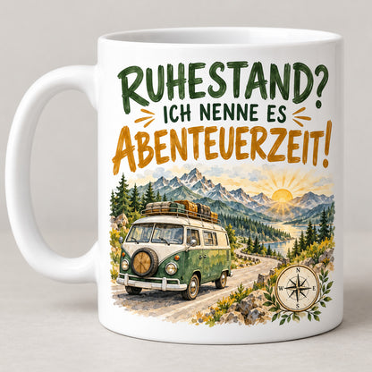 Rententasse mit Spruch Keramik 330ml Geschenk zum Ruhestand beidseitig