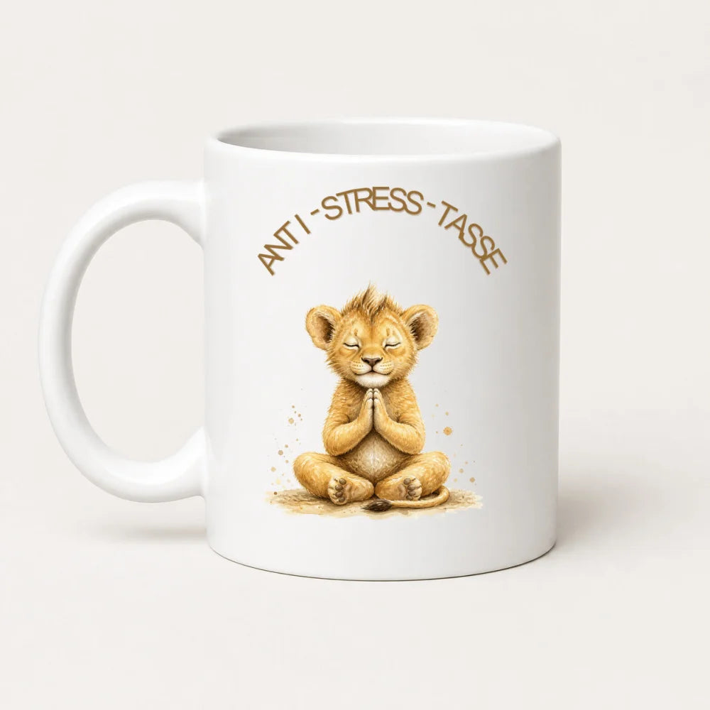 Anti-Stress-Tasse Löwenjunges Aquarell 325 ml Keramik Geschenk - WS-Trend.de