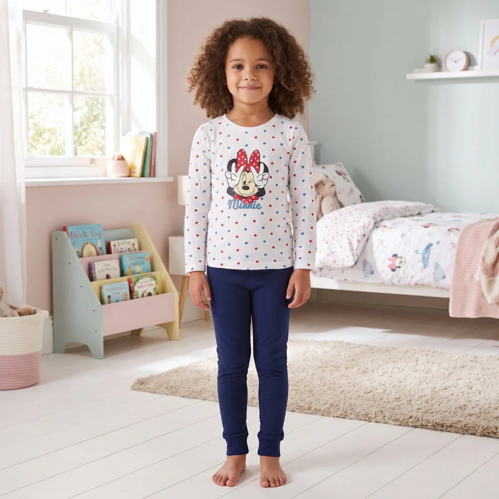 Schlafanzug Disney Minnie Maus Mädchen Kinder Pyjama lang - WS-Trend.de
