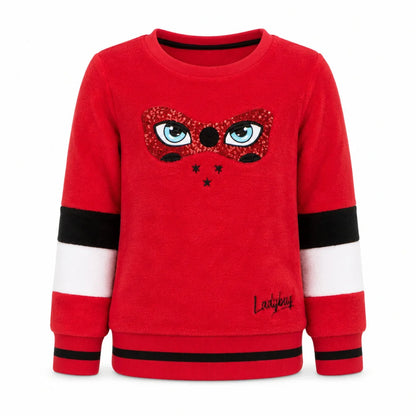 Miraculous Ladybug Kinder Fleece Pullover Sweater Rot Schwarz Gr. 104 - WS-Trend.de