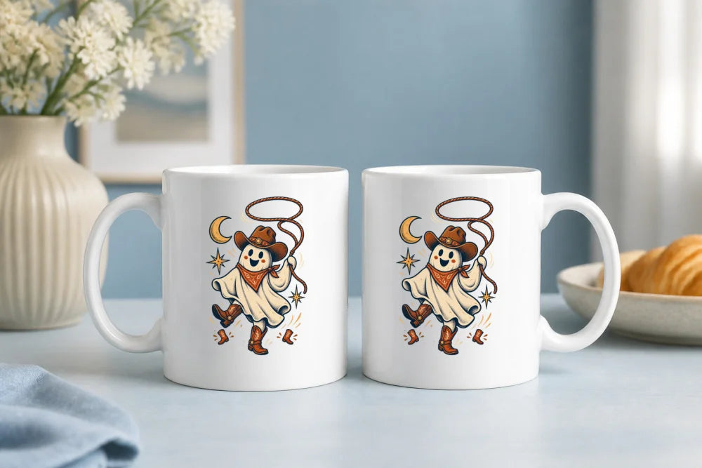 Halloween Tasse Ghost Rodeo 325 ml Keramik Western Geschenk - WS-Trend.de