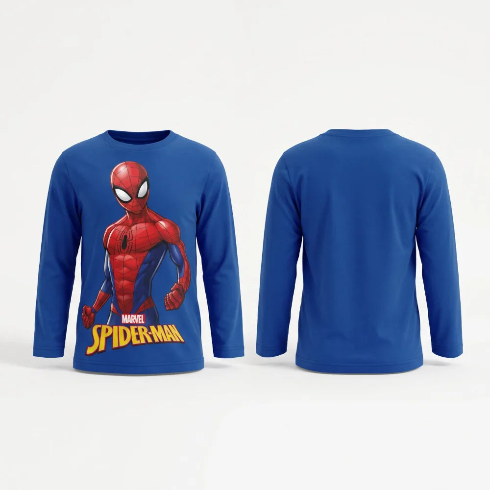 Marvel Spider-Man Jungen Langarmshirt Baumwolle Dunkelblau oder Hellblau 98–128 - WS-Trend.de